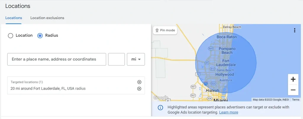 Google ads location based targeting for better results